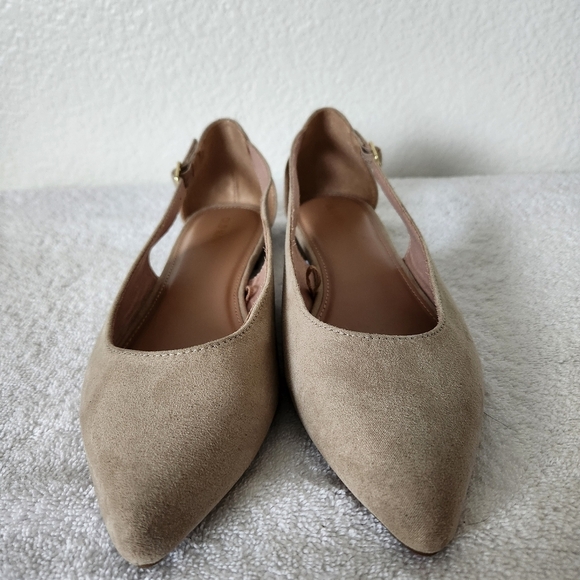 Old Navy Tan Flats with Ankle Strap - Picture 2 of 9